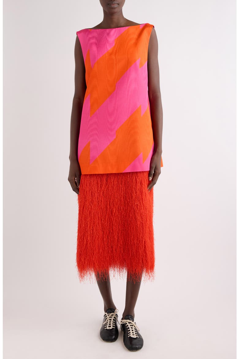 Dabel Broken Stripe Moiré Top, Alternate, color, FUCHSIA