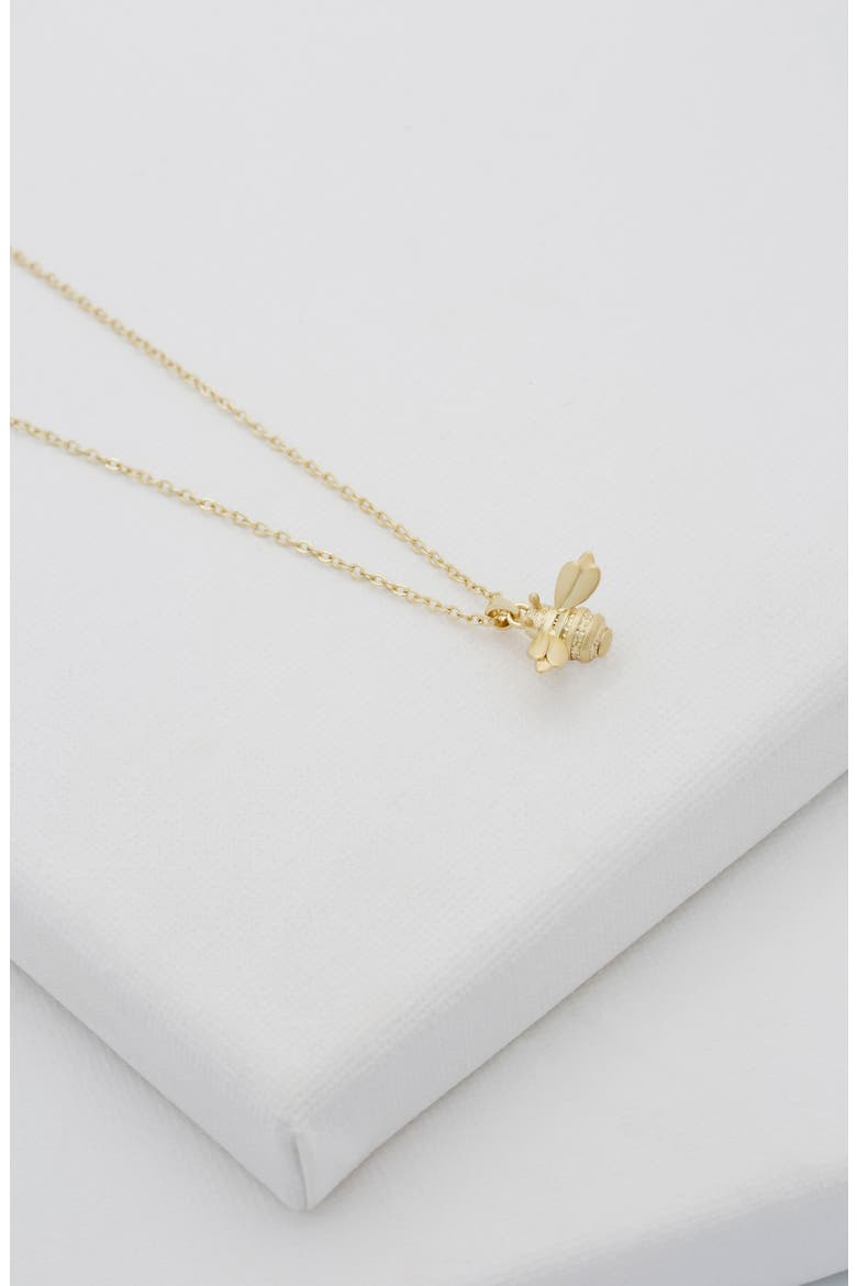 Bellema Bumblebee Pendant Necklace, Alternate, color, BRUSHED GOLD TONE