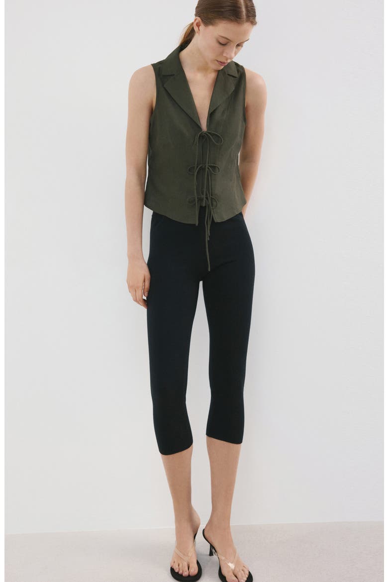 Tie Front Vest, Alternate, color, KHAKI GREEN