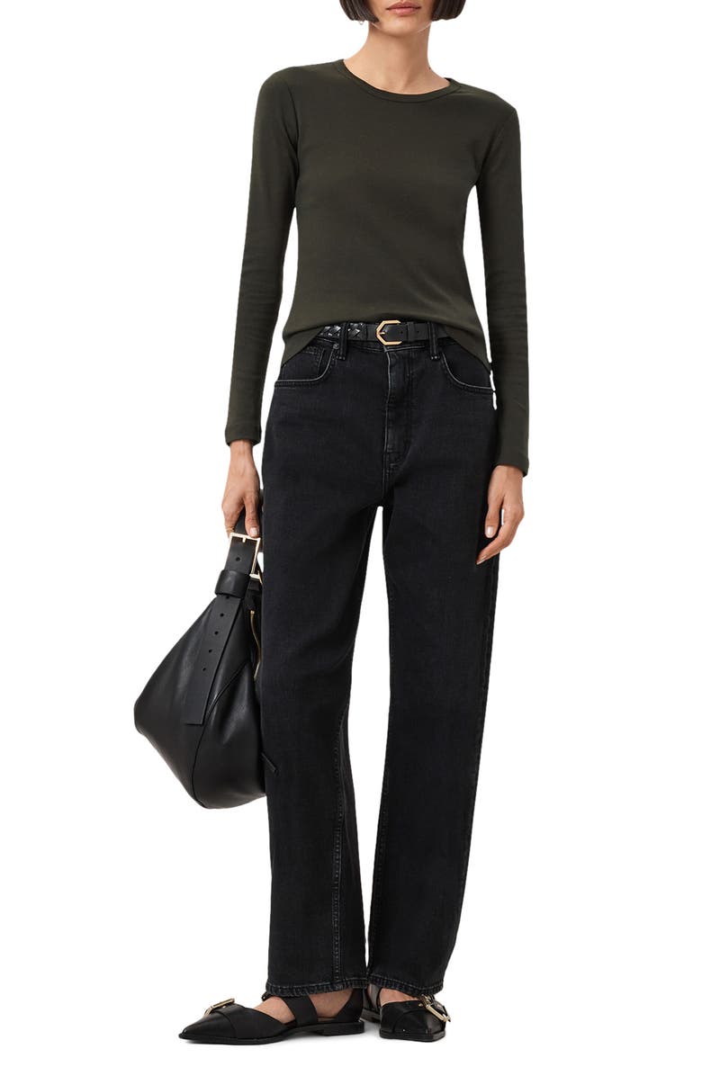 AllSaints Stevie Long Sleeve Organic Cotton T-Shirt, Alternate, color, True Khaki Green