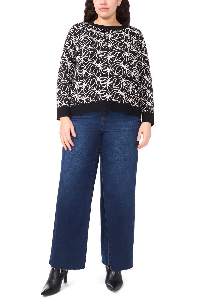Jacquard Sweater, Alternate, color, RICH BLACK