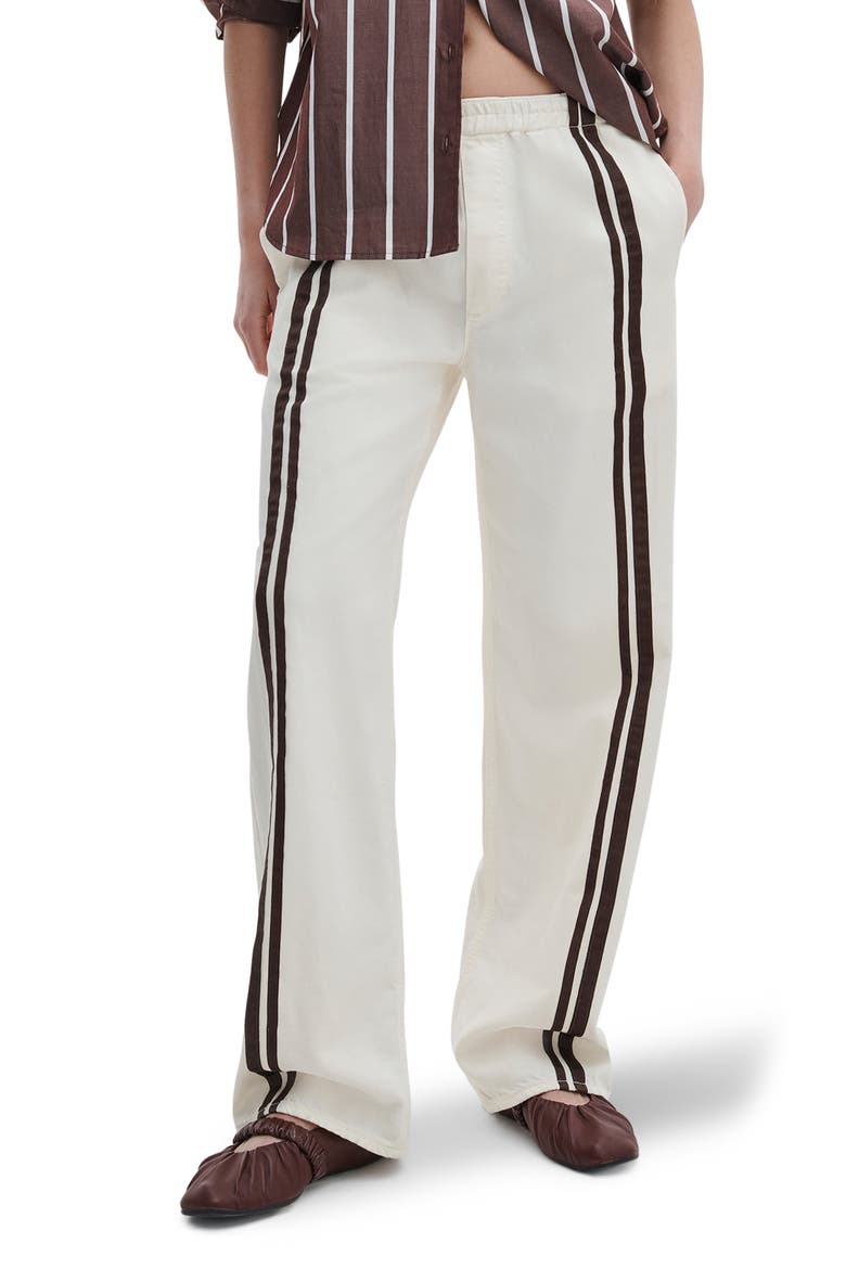 Featherweight Logan Pull-On Wide Leg Track Pants, Main, color, ECRU SPORT