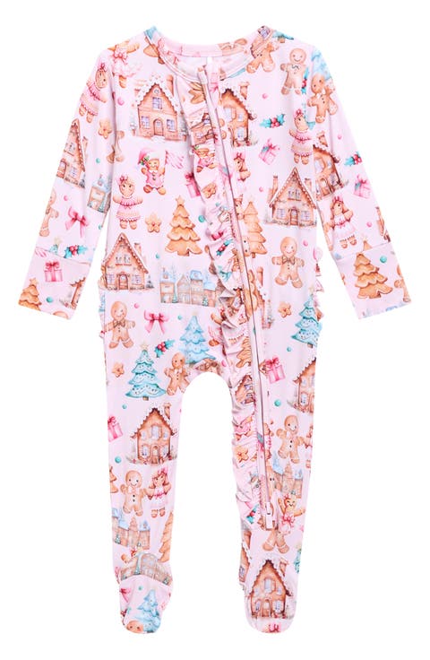 Kids' Ruffled Zip Footie
