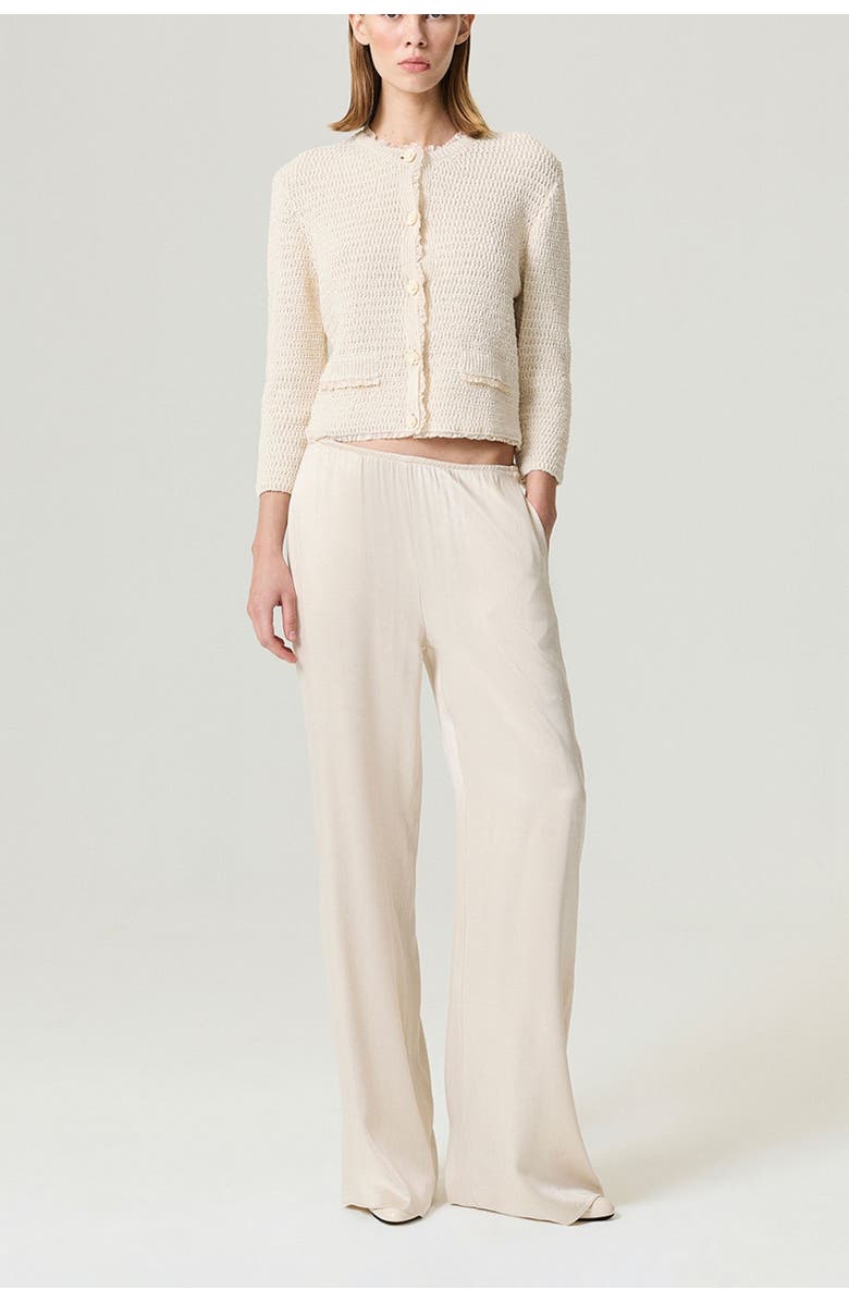 Nocturne Textured Bouclé Button Cardigan, Main, color, Ivory