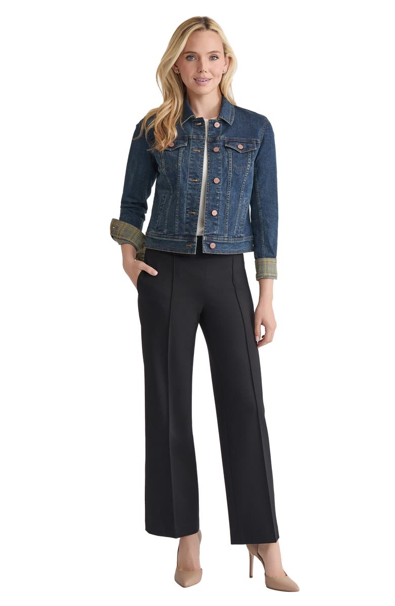 Jones New York Denim Trucker Jacket, Alternate, color, Wainscott Wash