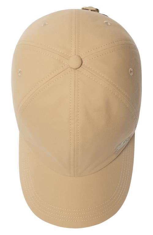 Burberry Equestrian Knight Design Cotton Gabardine Baseball Cap In Flax/sand