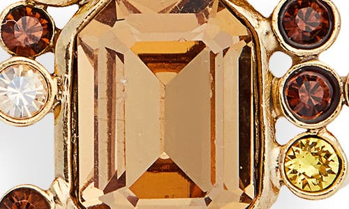 Oscar De La Renta Bezel Set Crystal Clip-on Earrings In Topaz