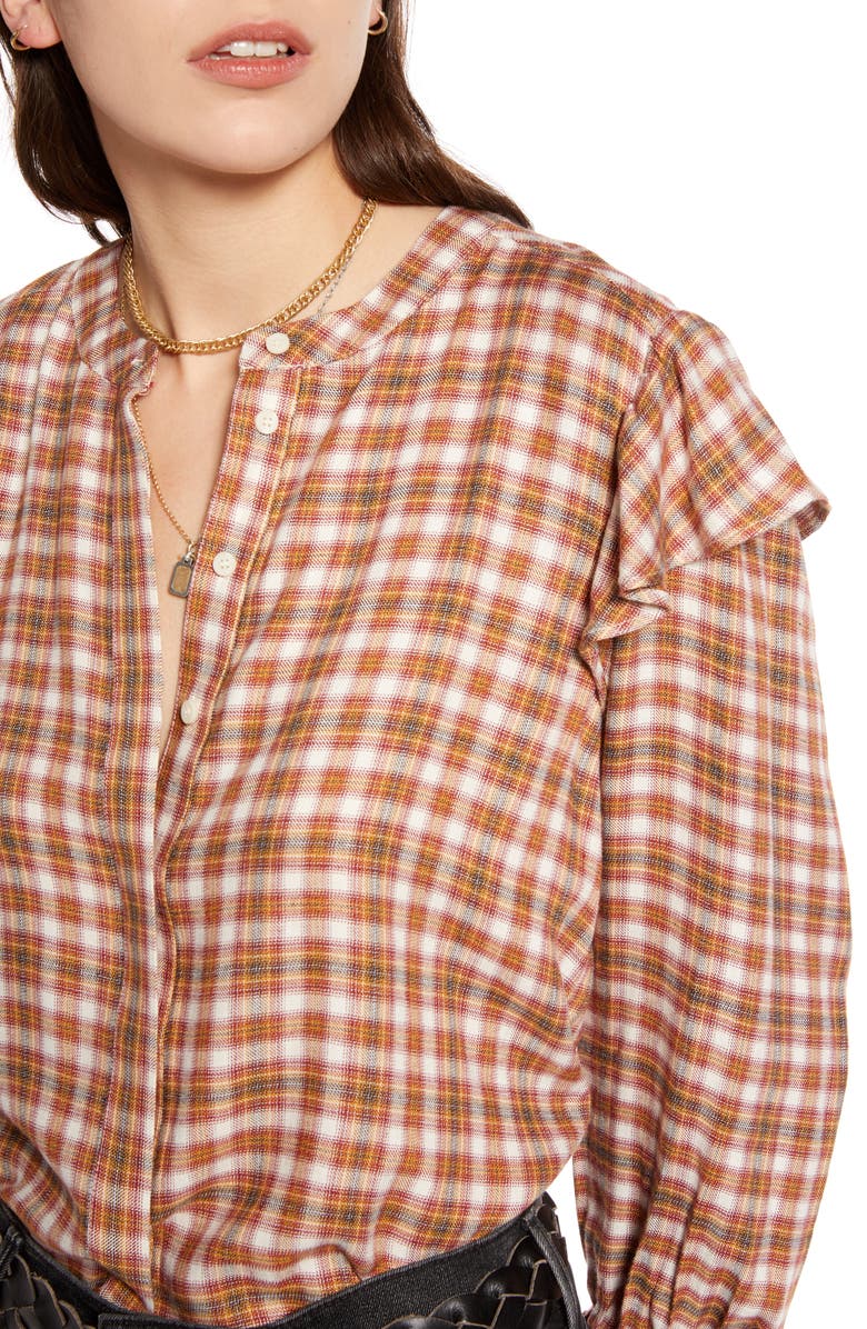Treasure & Bond Plaid Long-Sleeve Top, Alternate, color, 