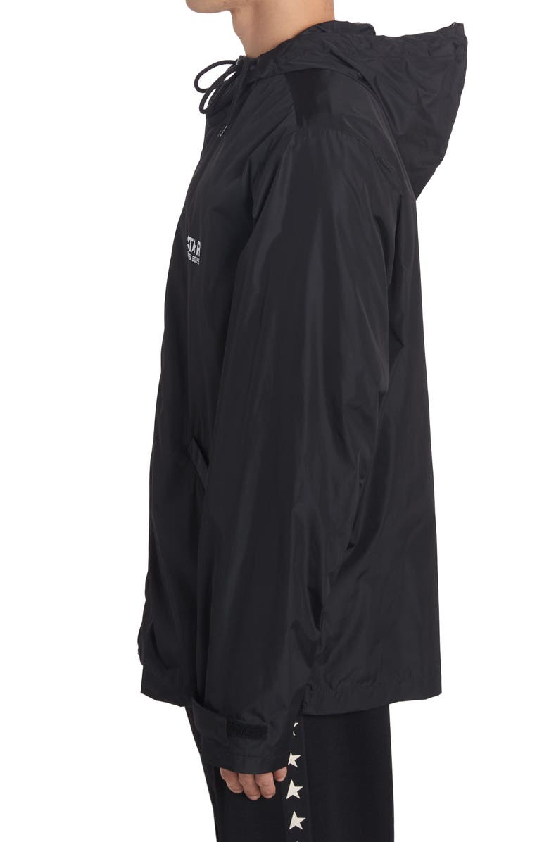 Golden Goose Daris Star Collection Logo Hooded Windbreaker, Alternate, color, 