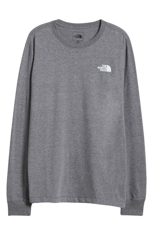 The North Face Long Sleeve Nse Box Logo Graphic T-shirt In Tnf Mid Grey Heather