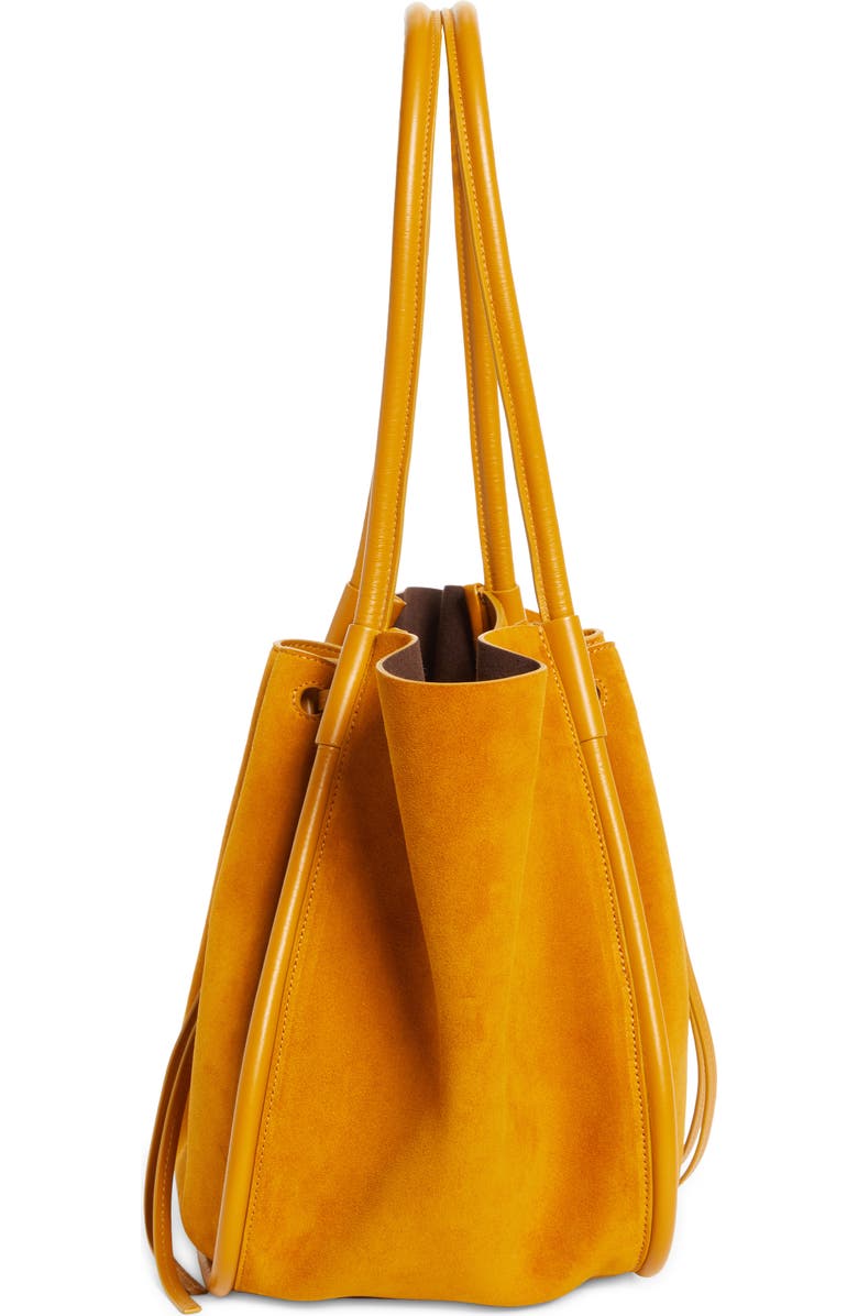 Proenza Schouler Large Ruched Suede Tote, Alternate, color, Honey