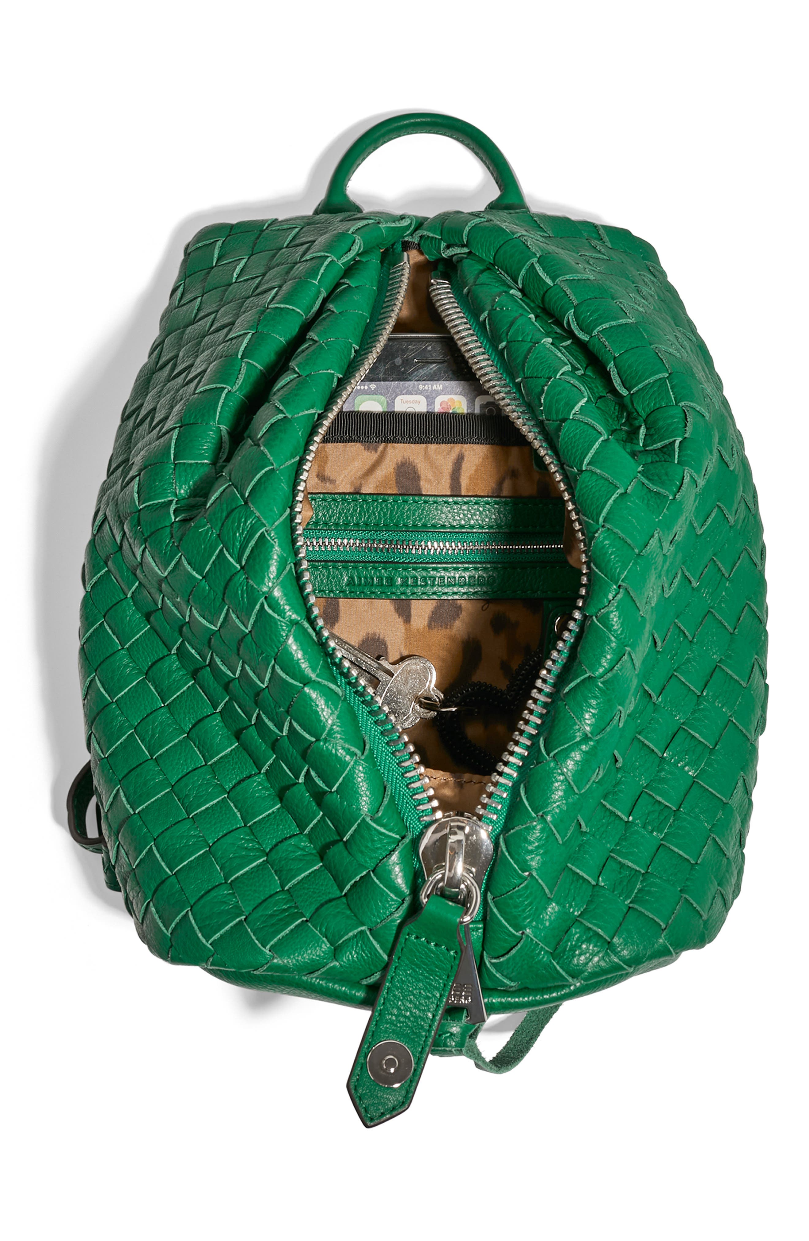 AIMEE Tamitha Woven Mini Backpack, Alternate, color, Kelly Green Woven