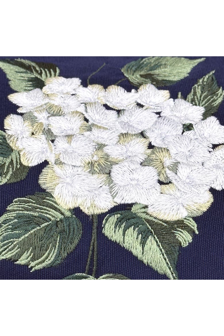 Navy Hydrangea Lumbar Indoor/Outdoor Throw Pillow, Alternate, color, Blue