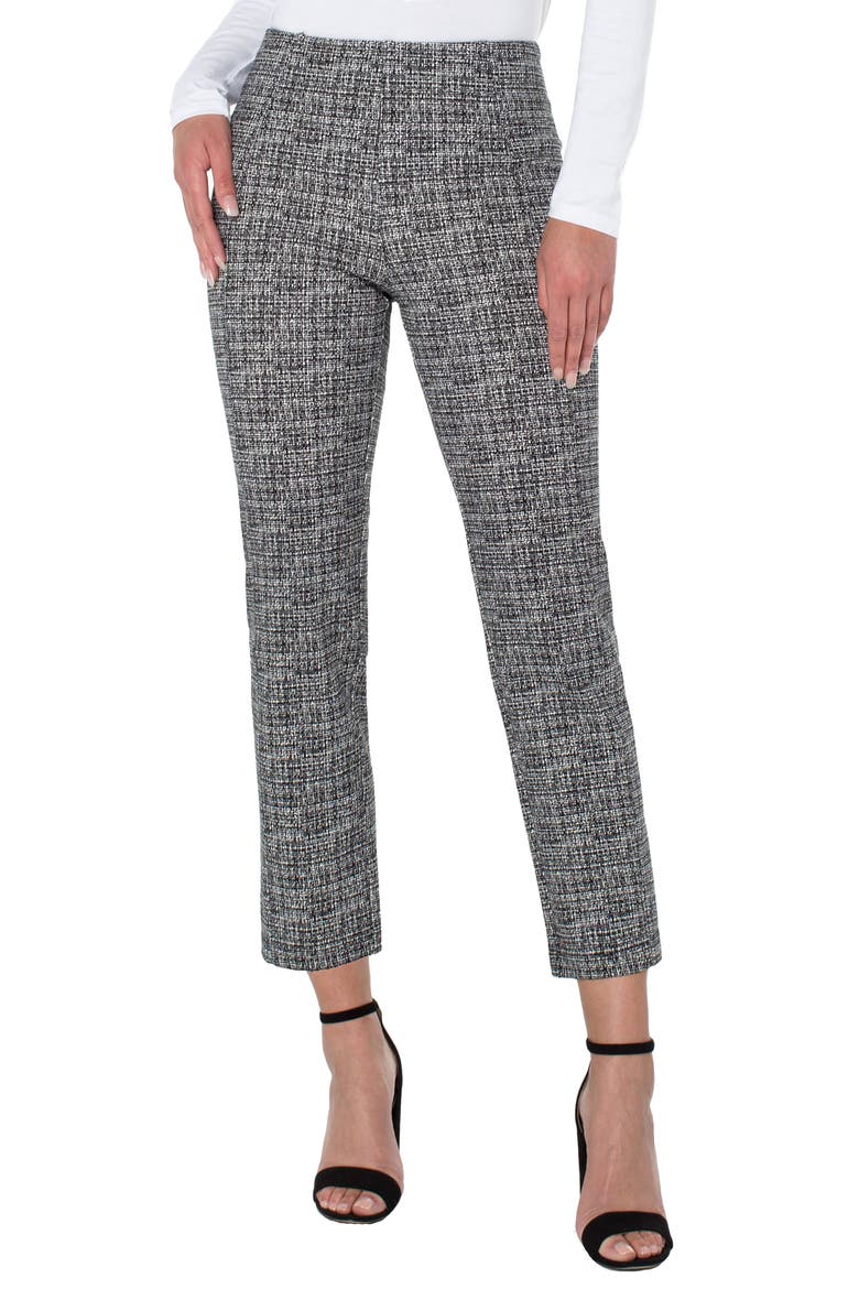 Plaid Slim Fit Pants, Main, color, B/ W DISTRESS PL