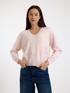 Brodie Pure Cashmere Star Dust Long Sleeve V-Neck Jumper