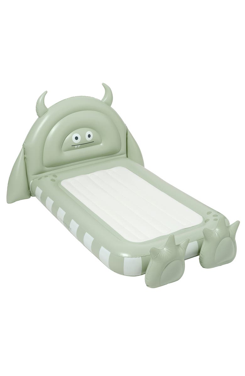 Sunnylife Kids Sleepover Bed Monster Sage, Inflatable Character Bed, Main, color, 