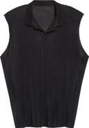 Homme Plissé Issey Miyake Light Mesh Pleated Sleeveless Polo