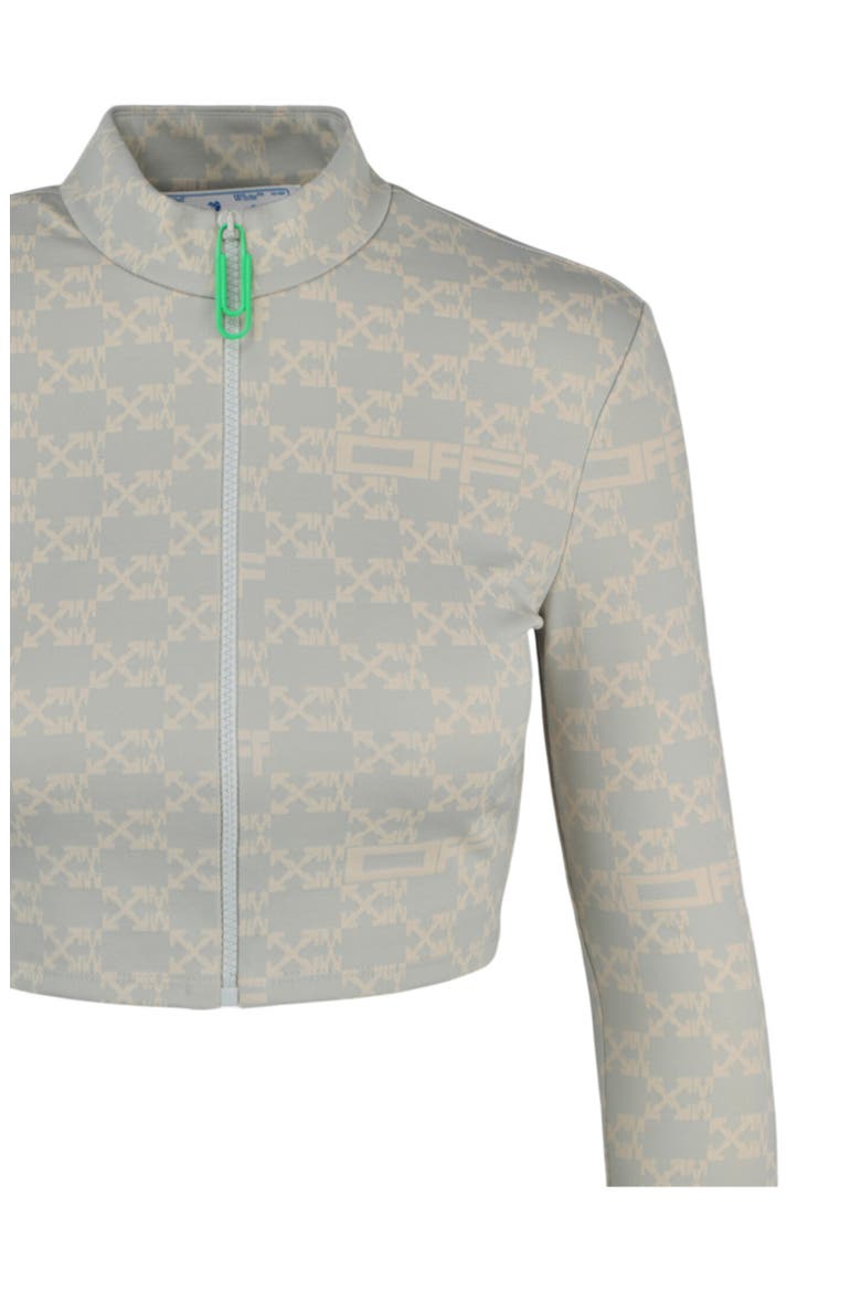 Monogram Crop Track Jacket, Alternate, color, WHITE