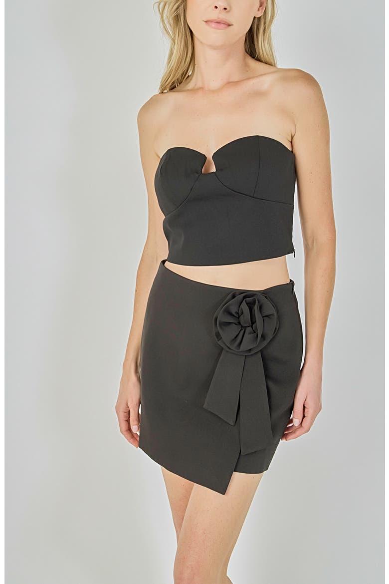 Strapless Crop Top, Alternate, color, BLACK