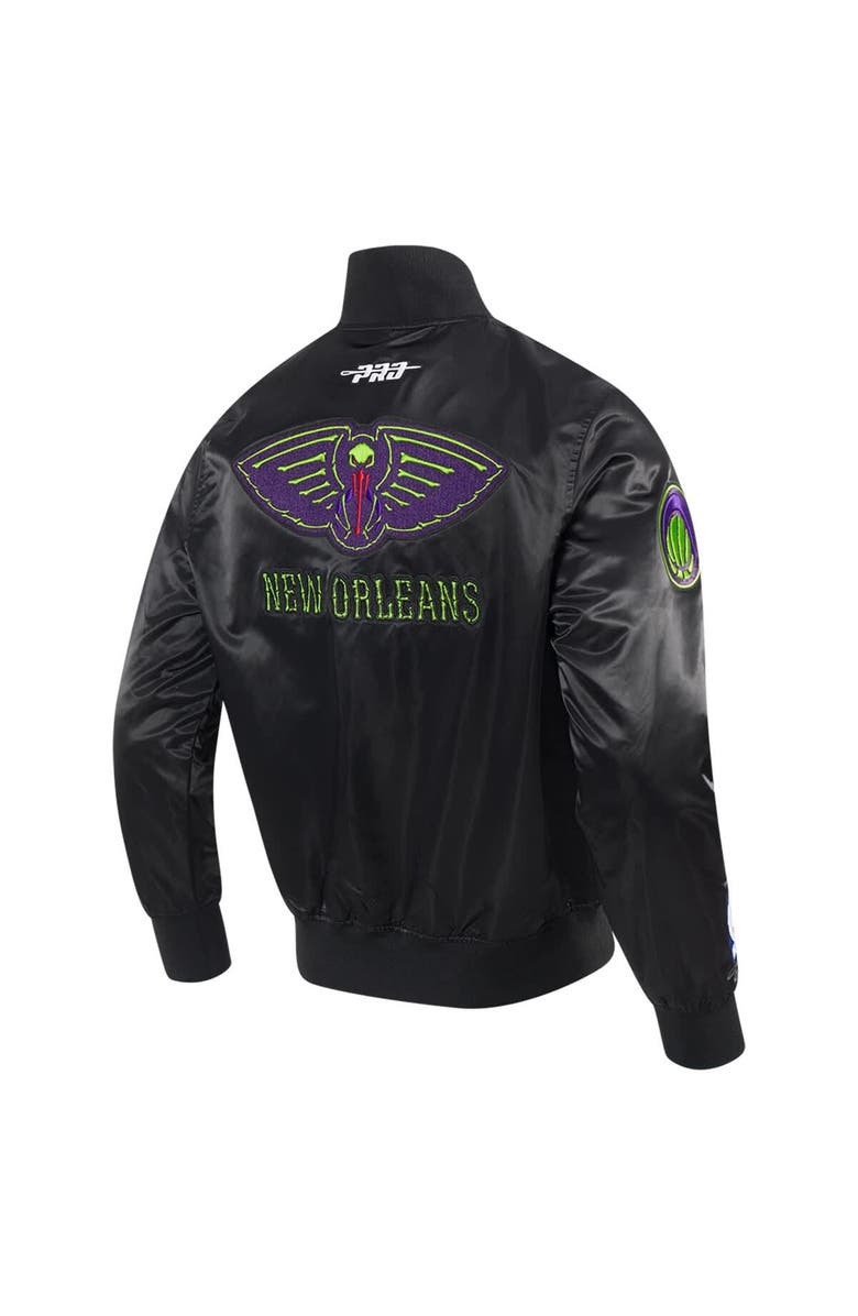 PRO STANDARD Men's Pro Standard Black New Orleans Pelicans 2024/25 City Edition Chenille Applique Satin Jacket, Alternate, color, 