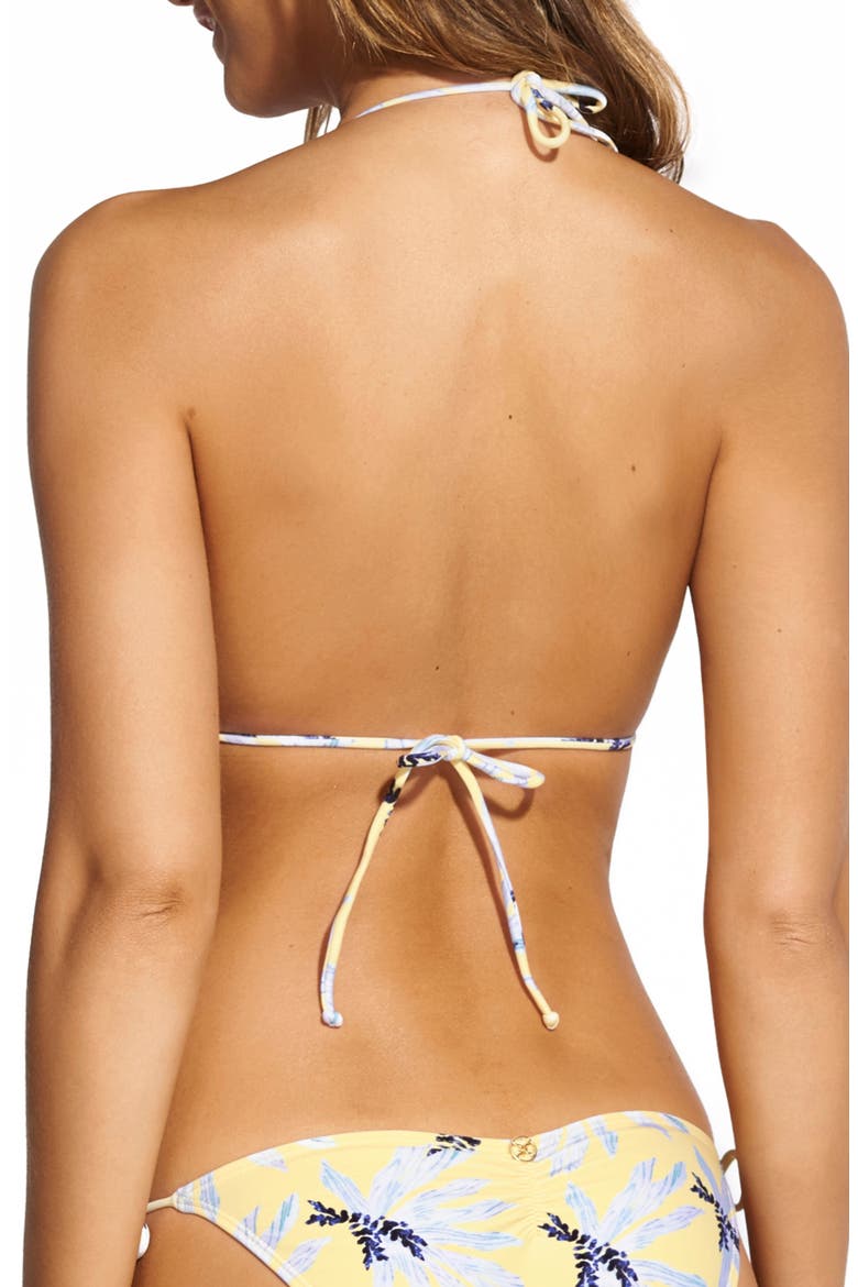 ViX Swimwear Lily Yellow Ripple Triangle Bikini Top, Alternate, color, YELLOW