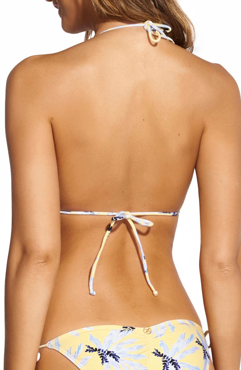 ViX Paula Hermanny ViX Swimwear Lily Yellow Ripple Triangle Bikini Top, Alternate, color, 