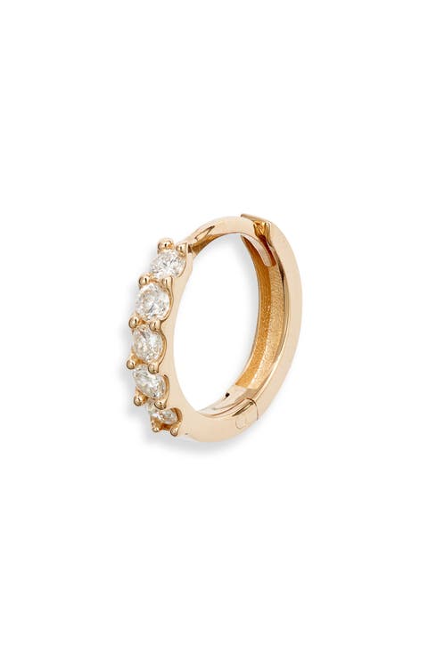 Cleo Mini Pavé Diamond Single Huggie Hoop Earring