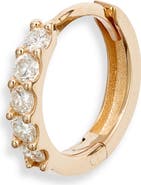 Anzie Cleo Mini Pavé Diamond Single Huggie Hoop Earring