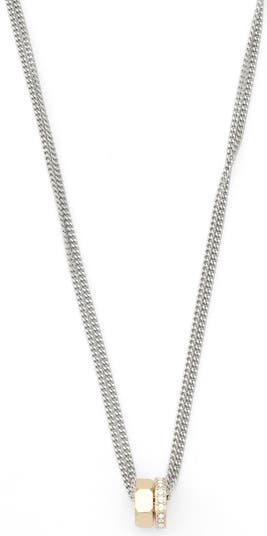 Two-Tone Bolt Pendant Necklace
