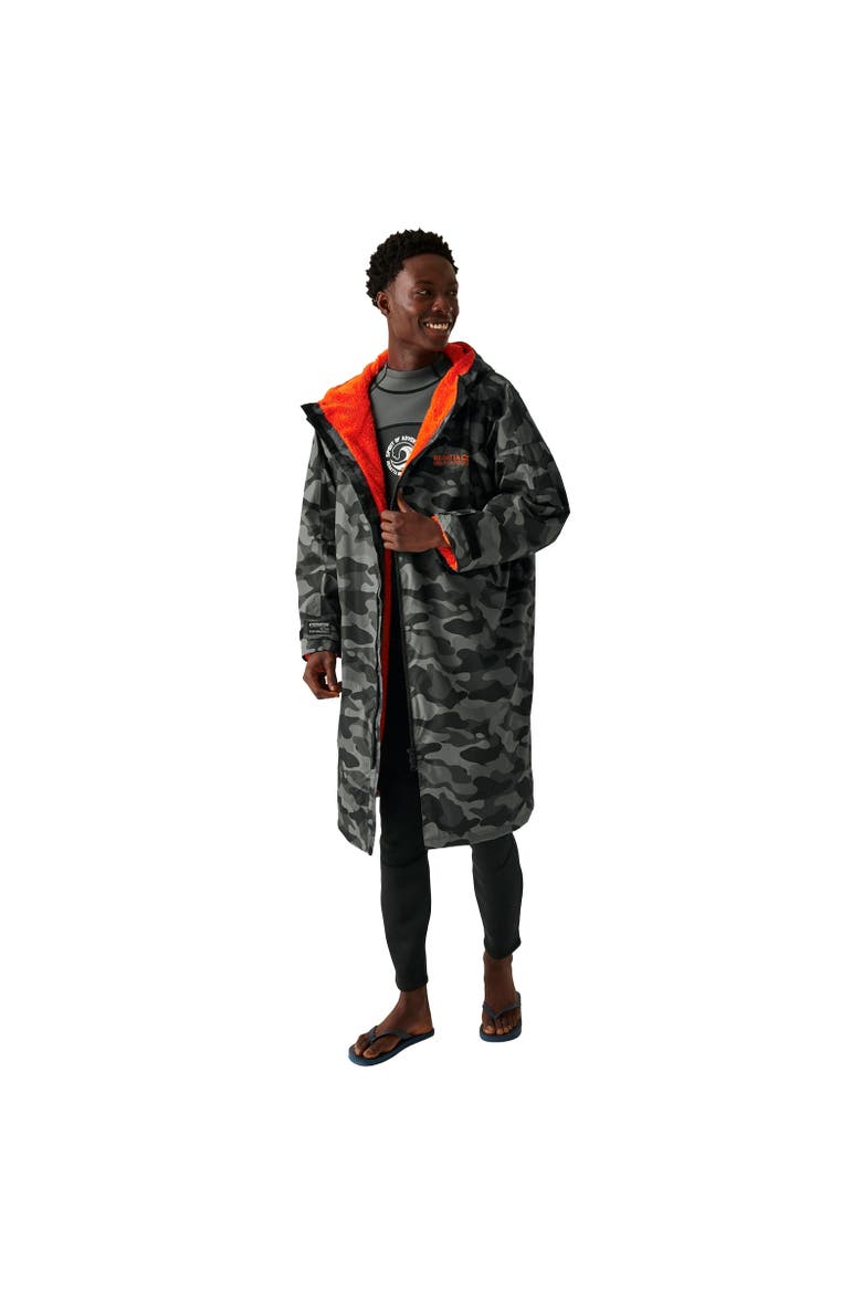 Gender Inclusive Camo Changing Robe, Alternate, color, Gray and Black