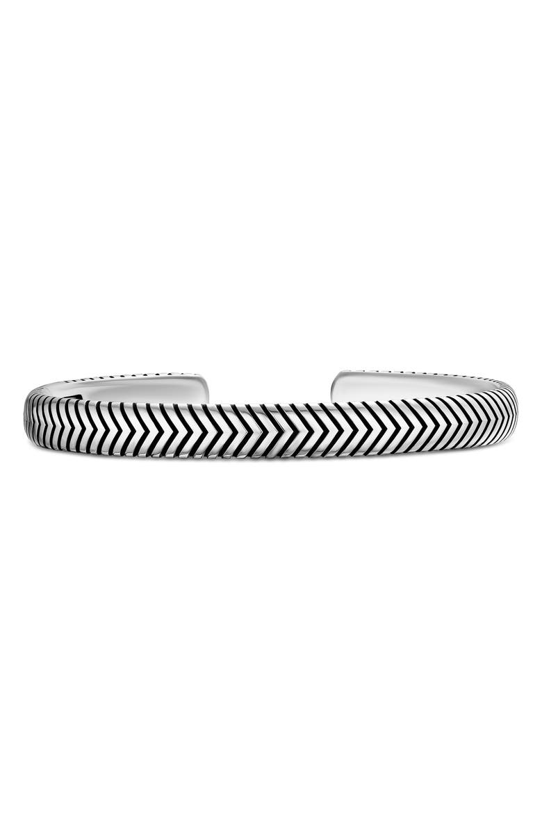 David Yurman Chevron Cuff Bracelet in Sterling Silver, Main, color, Silver