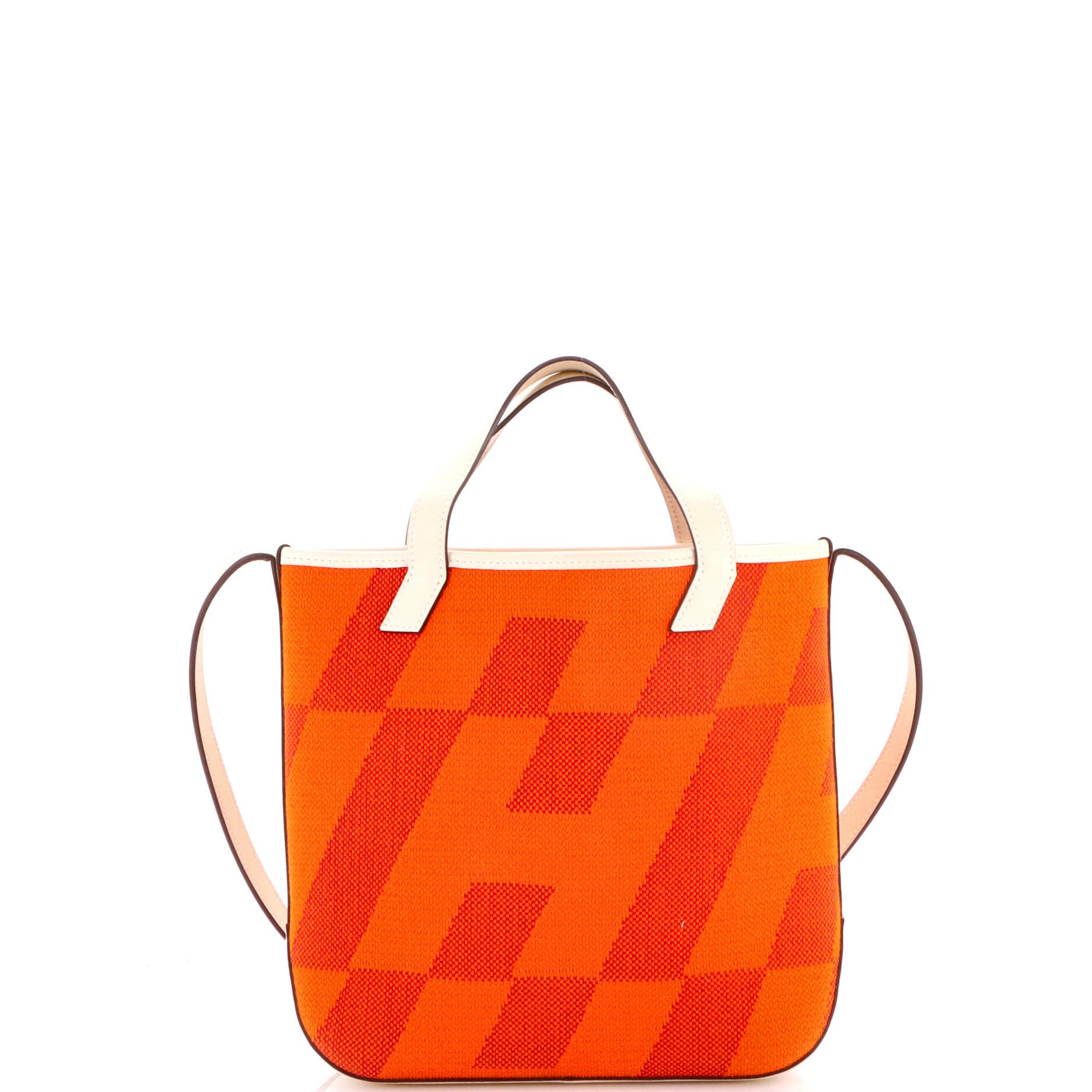 Pre-Owned Hermes Cabas H en Biais Tote Canvas with Leather 27, Alternate, color, Feu