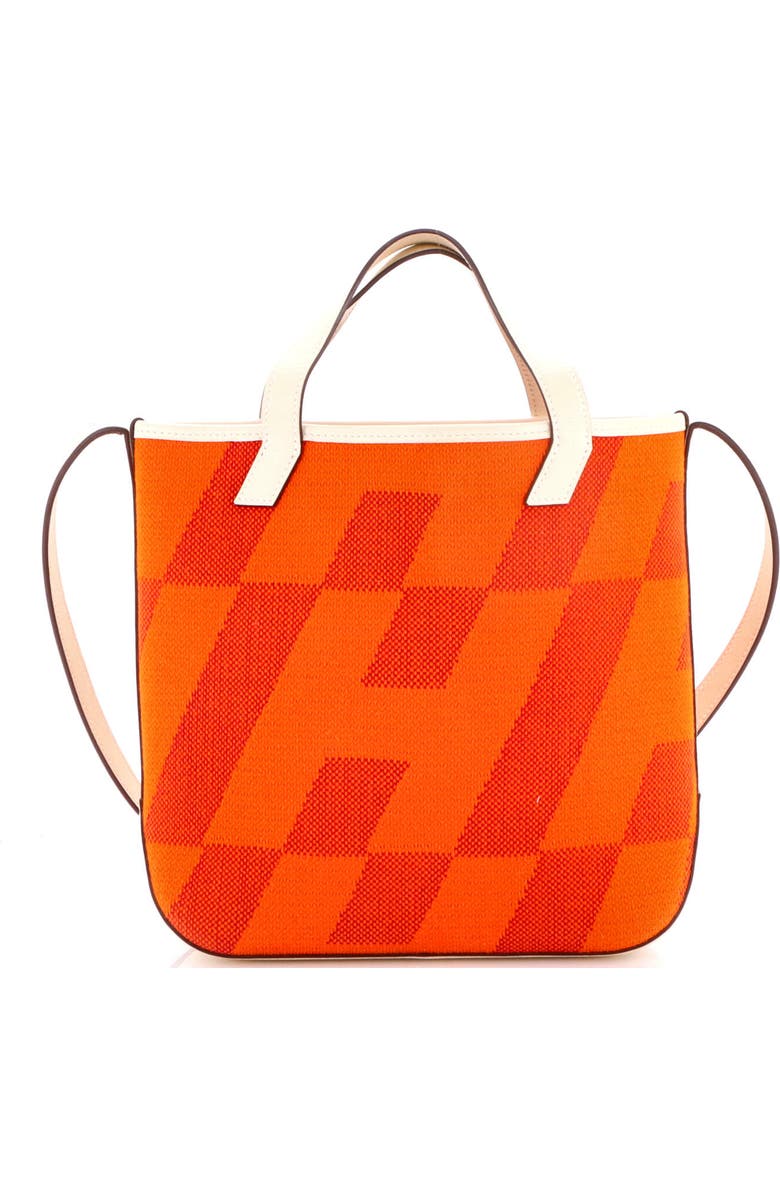 Pre-Owned Hermes Cabas H en Biais Tote Canvas with Leather 27, Alternate, color, Feu