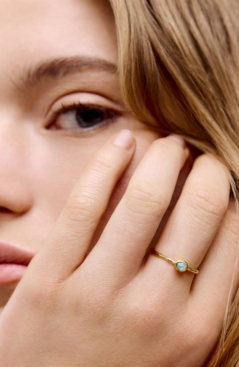 Monica Vinader Odyssey Aquamarine Stacking Ring, Alternate, color, 18Ct Gold Vermeil / Aquamarine
