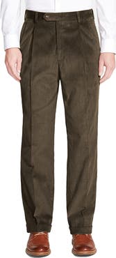 Berle Italian 8-Wale Luxury Corduroy Pleated Trousers