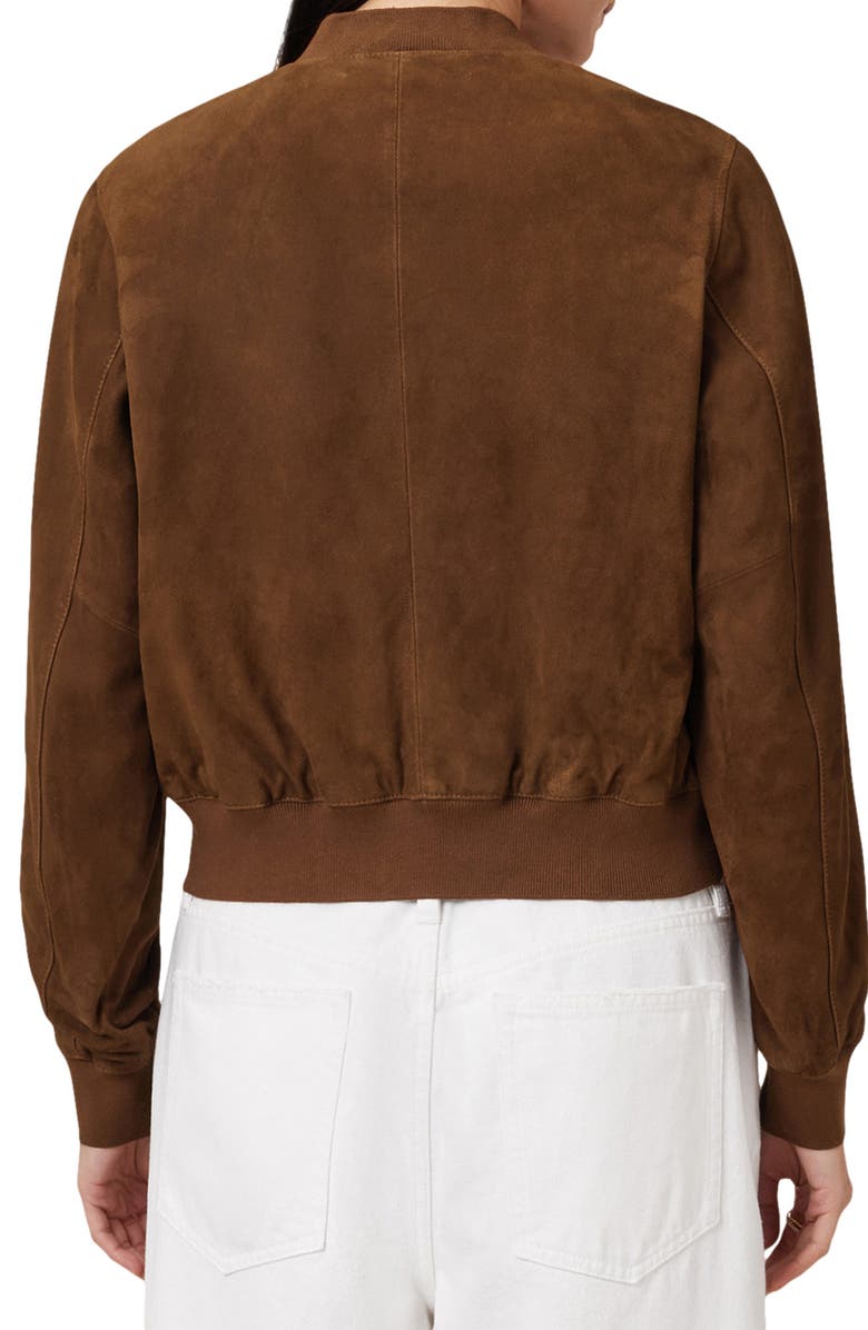 AllSaints Orten Suede Bomber Jacket, Alternate, color,