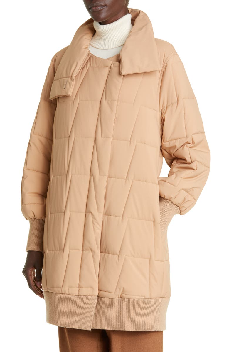 Akris Fenix 2-in-1 Quilted & Camel Hair Car Coat, Alternate, color,
