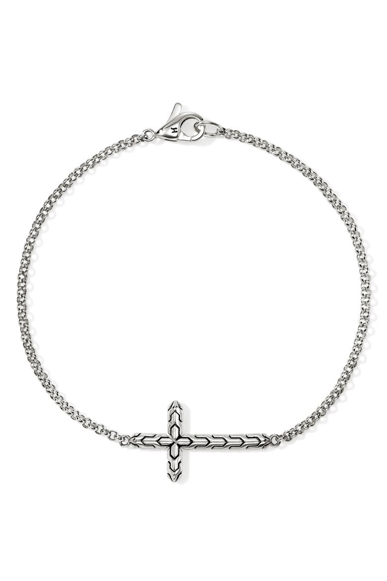 JH Essential Cross Bracelet, Main, color, SILVER