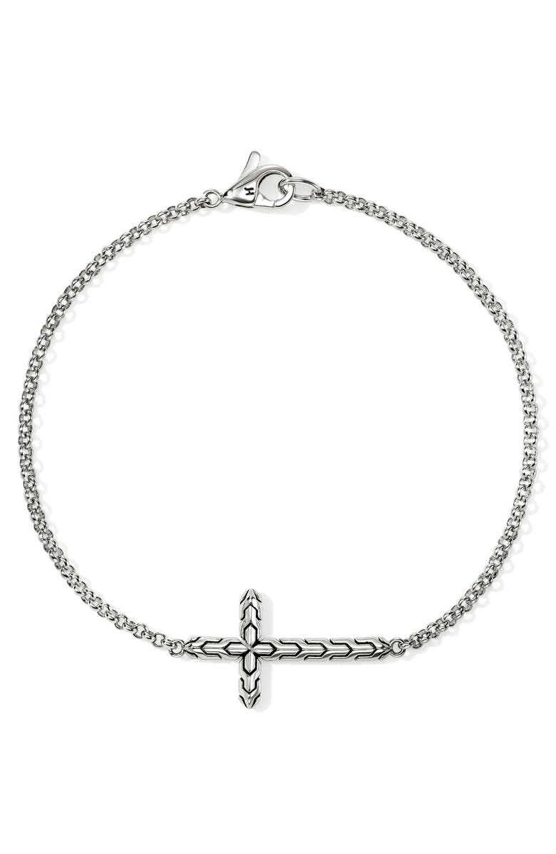 John Hardy JH Essential Cross Bracelet, Main, color, Silver