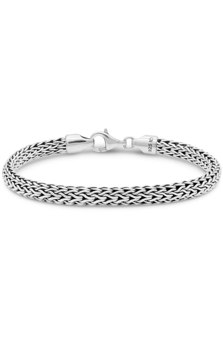 DEVATA Dragon Bone Oval Chain Bracelet in Sterling Silver, 6mm, Main, color, Silver