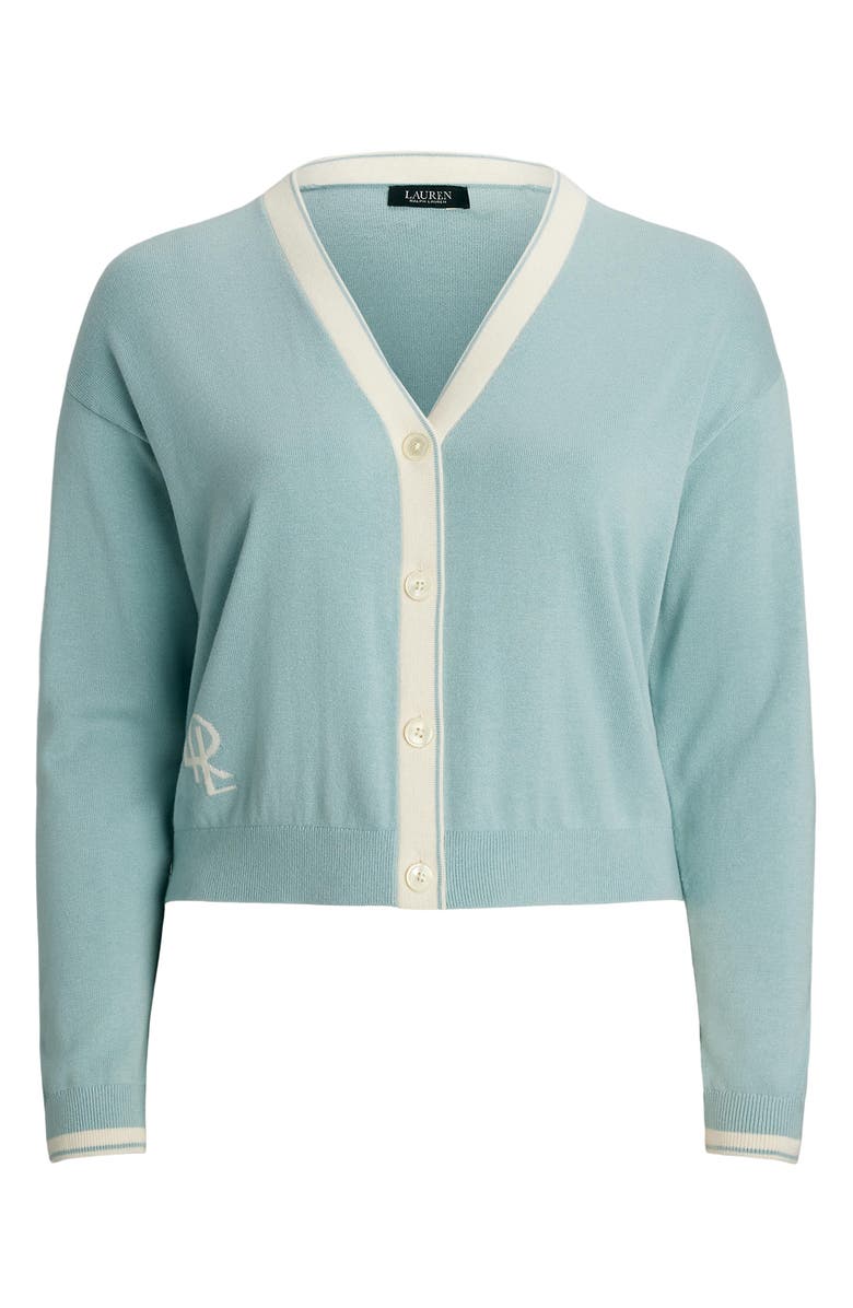 Lauren Ralph Lauren Tipped Cardigan, Alternate, color, 