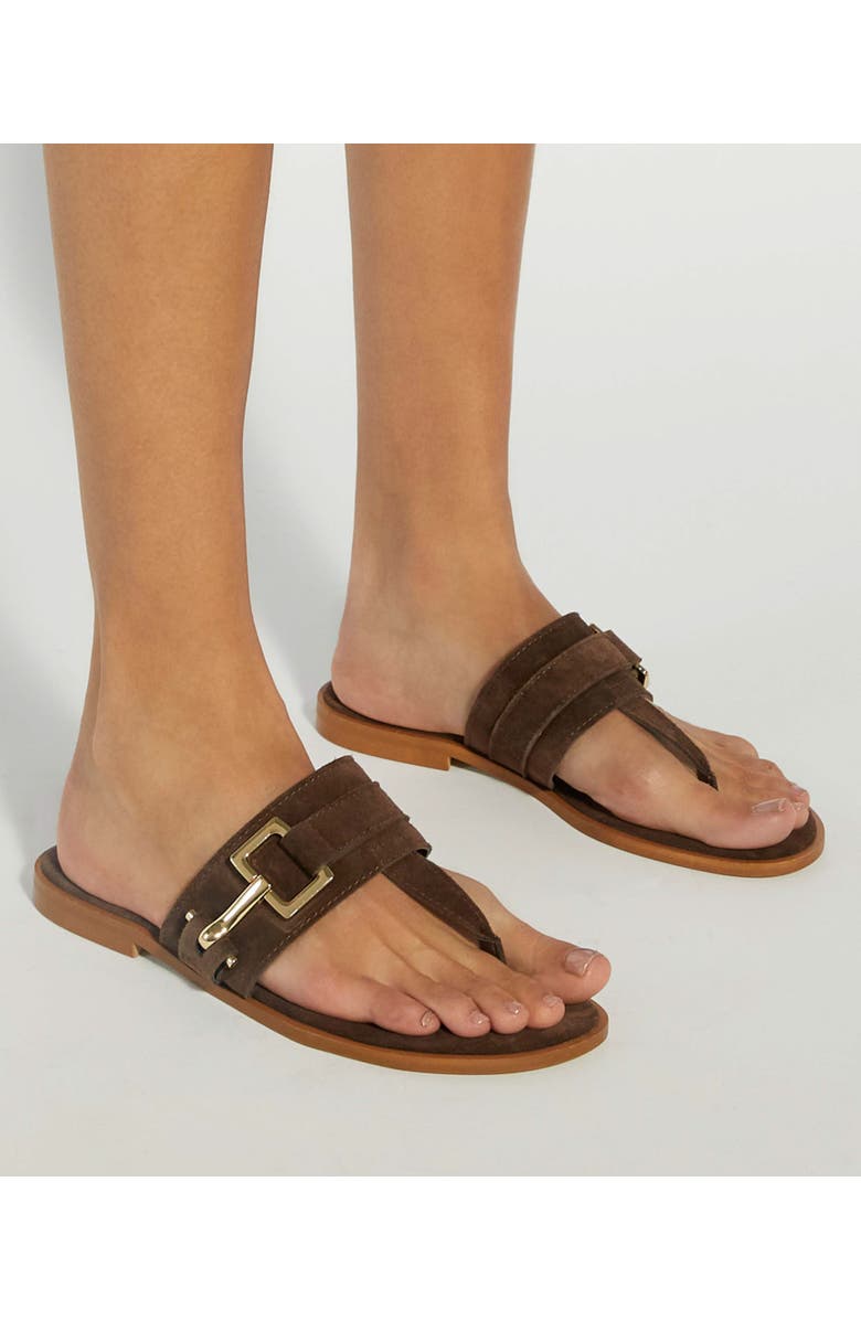 Dune London Lotica Sandal, Alternate, color, Brown Suede