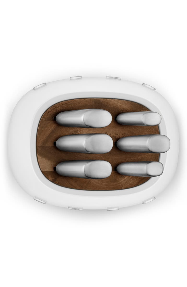 smeg Stainless Steel 6-Piece Knife Block Set, Alternate, color, White