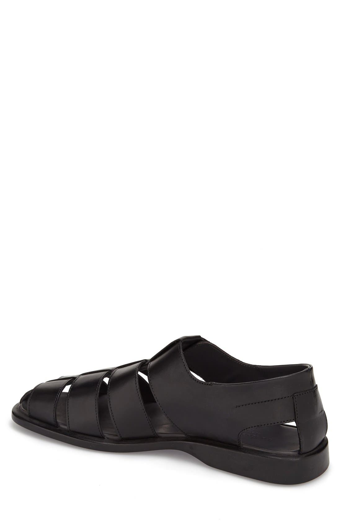 'Barbados' Fisherman Sandal, Main, color, BLACK