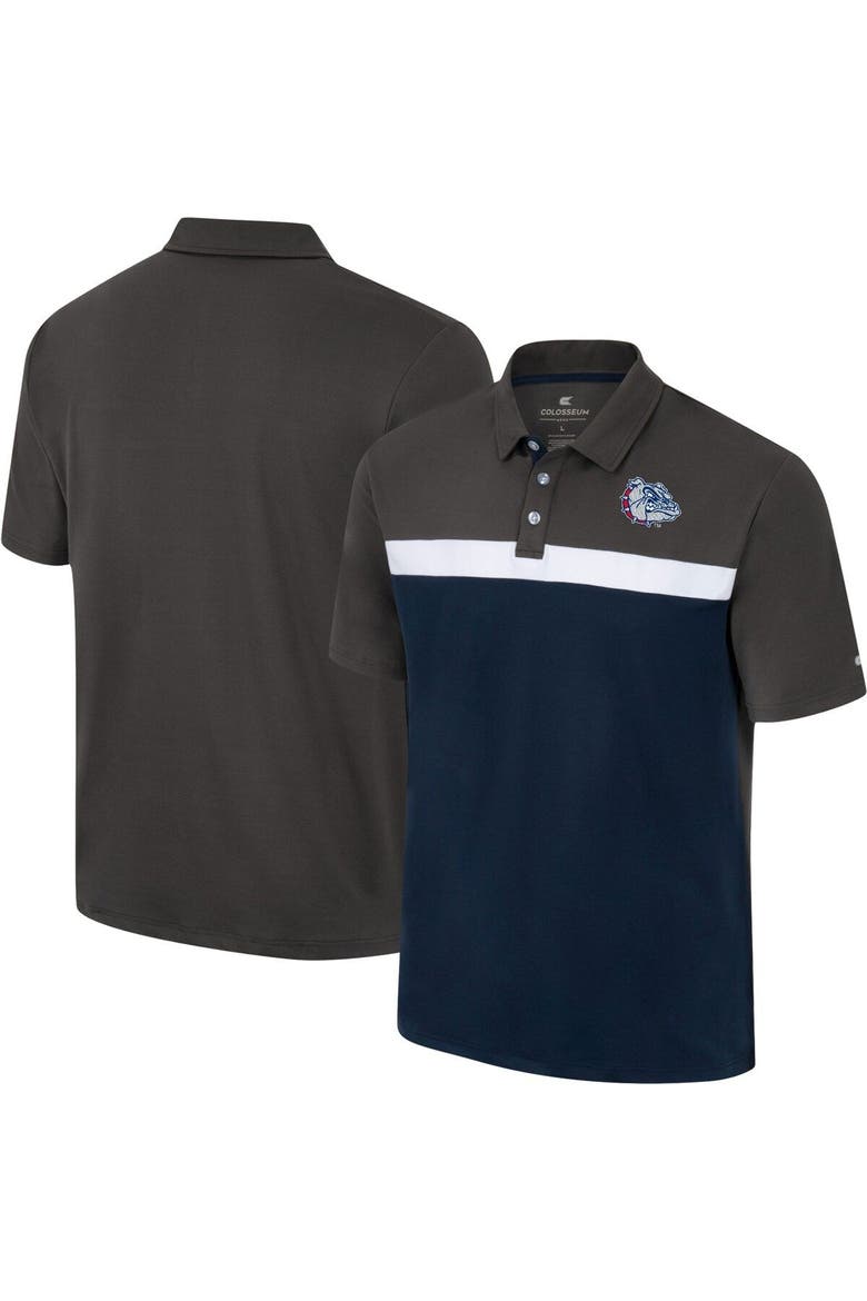 Men's Colosseum Charcoal Gonzaga Bulldogs Two Yutes Polo, Main, color, Charcoal