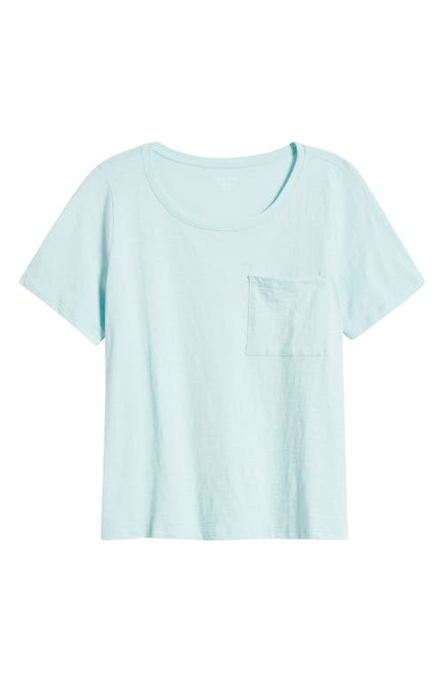 Eileen Fisher Crewneck Pocket Organic Cotton T-shirt In Pool