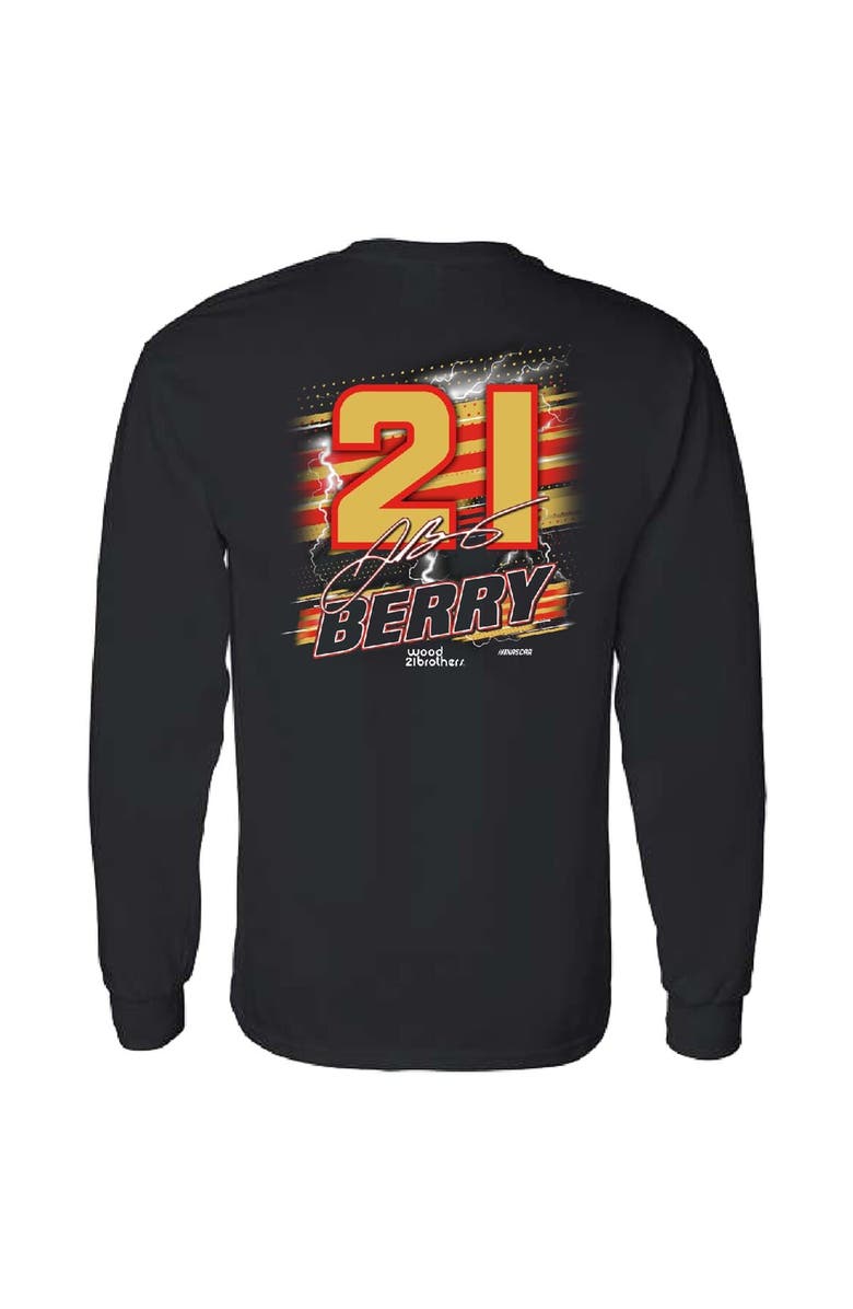 CHECKERED FLAG Men's Checkered Flag Sports Black Josh Berry Name & Number Long Sleeve T-Shirt, Alternate, color, Black