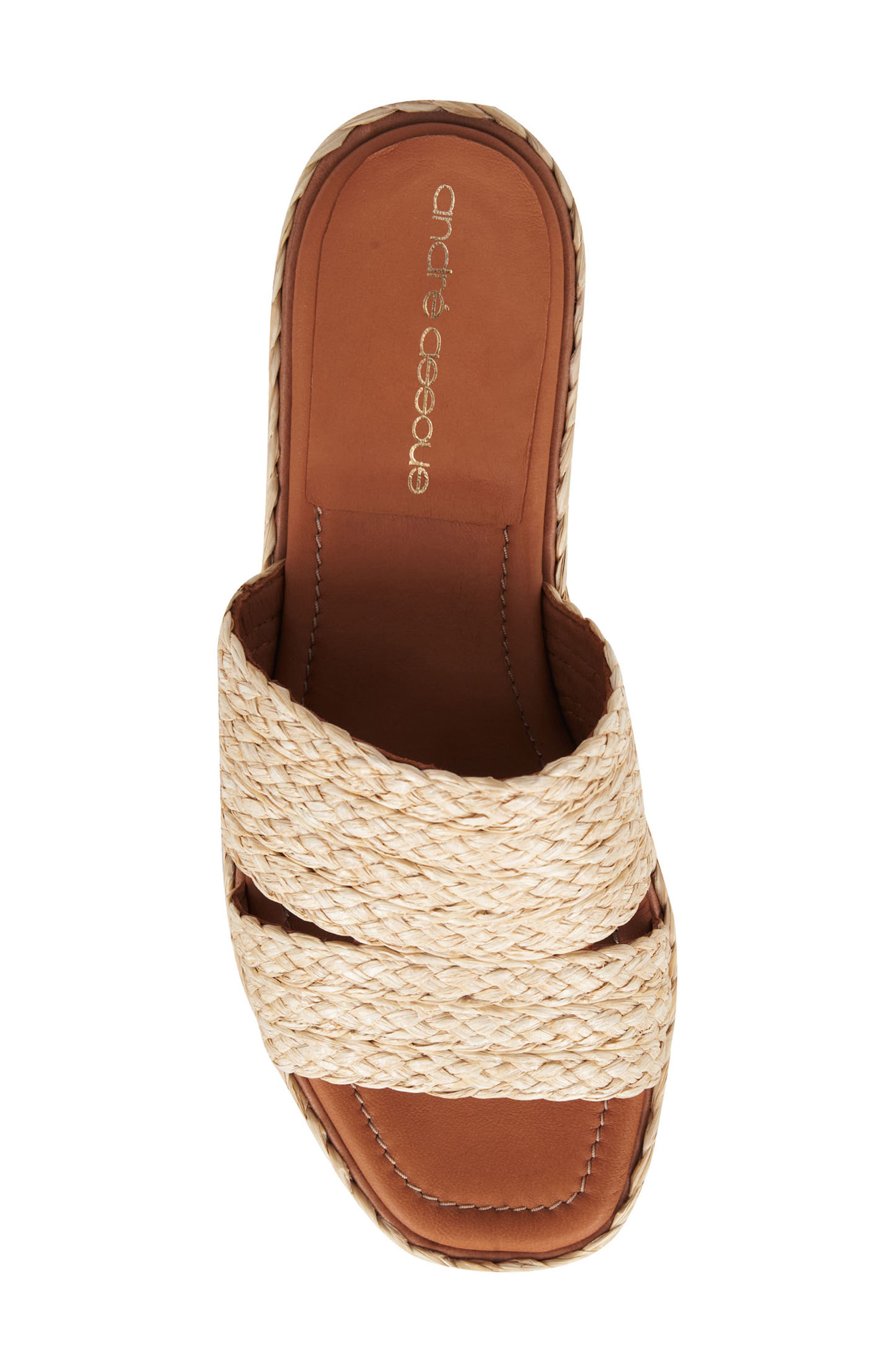 André Assous Selena Raffia Platform Slide Sandal, Alternate, color, 