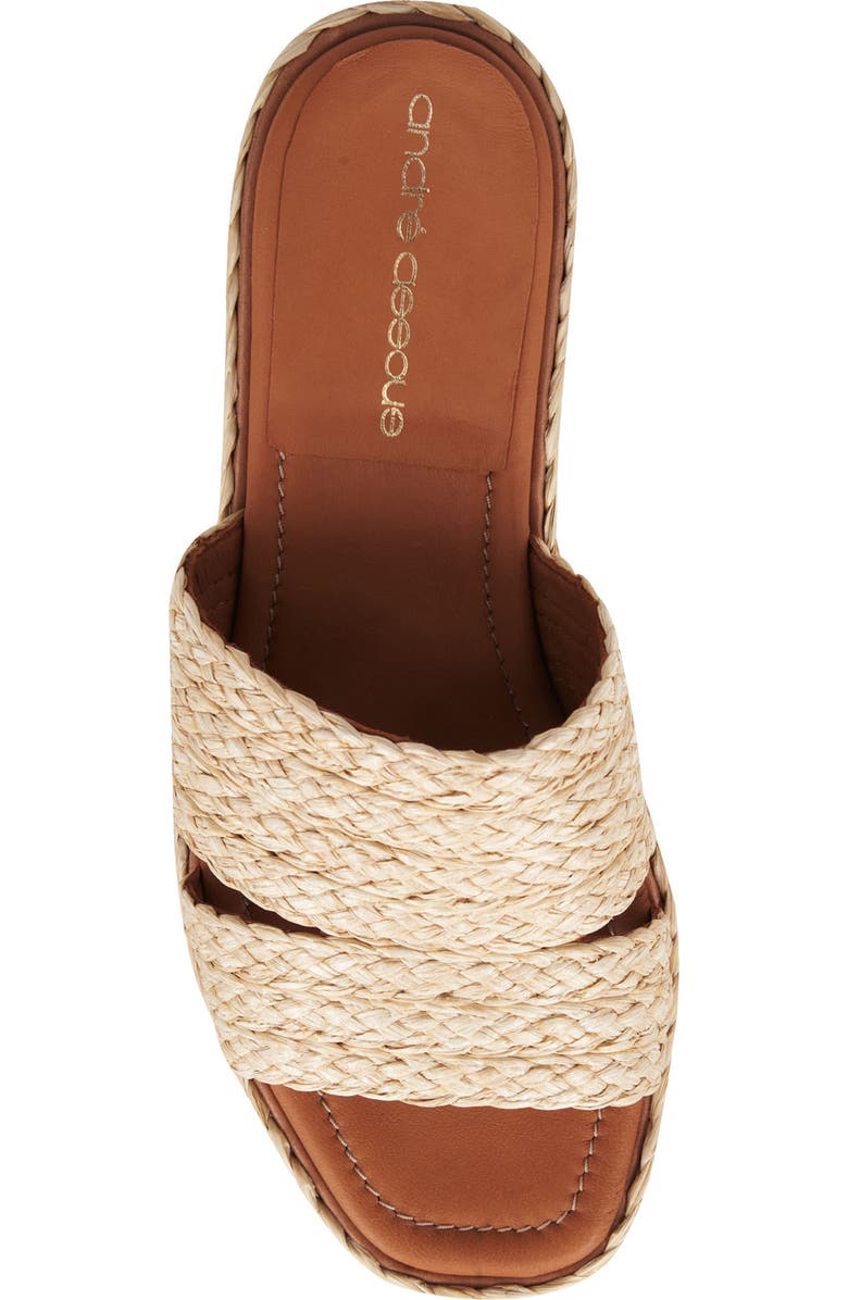 André Assous Selena Raffia Platform Slide Sandal, Alternate, color,