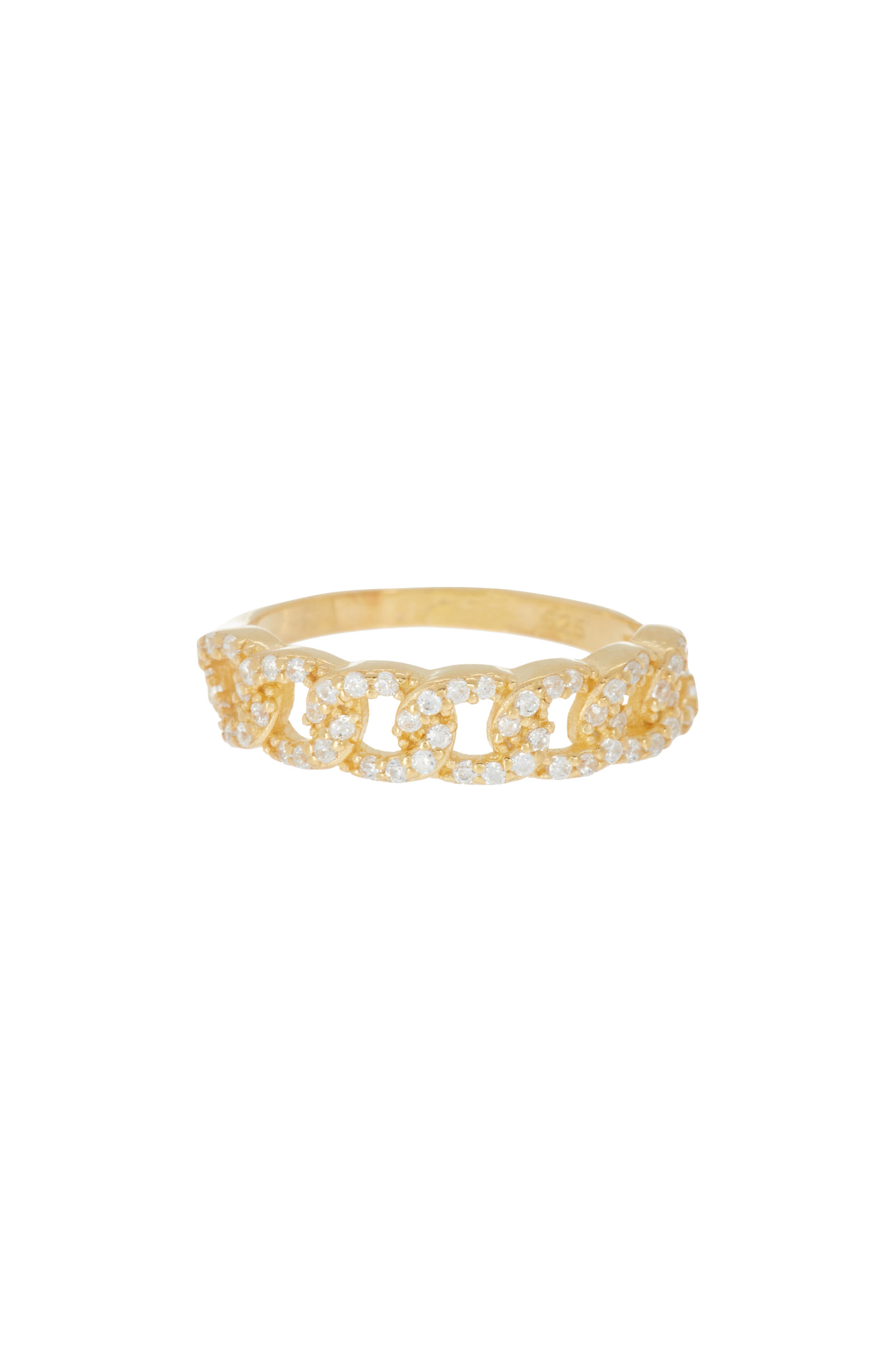 Argento Vivo Sterling Silver CZ Cuban Link Ring (Women) | Nordstromrack